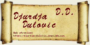 Đurđa Dulović vizit kartica